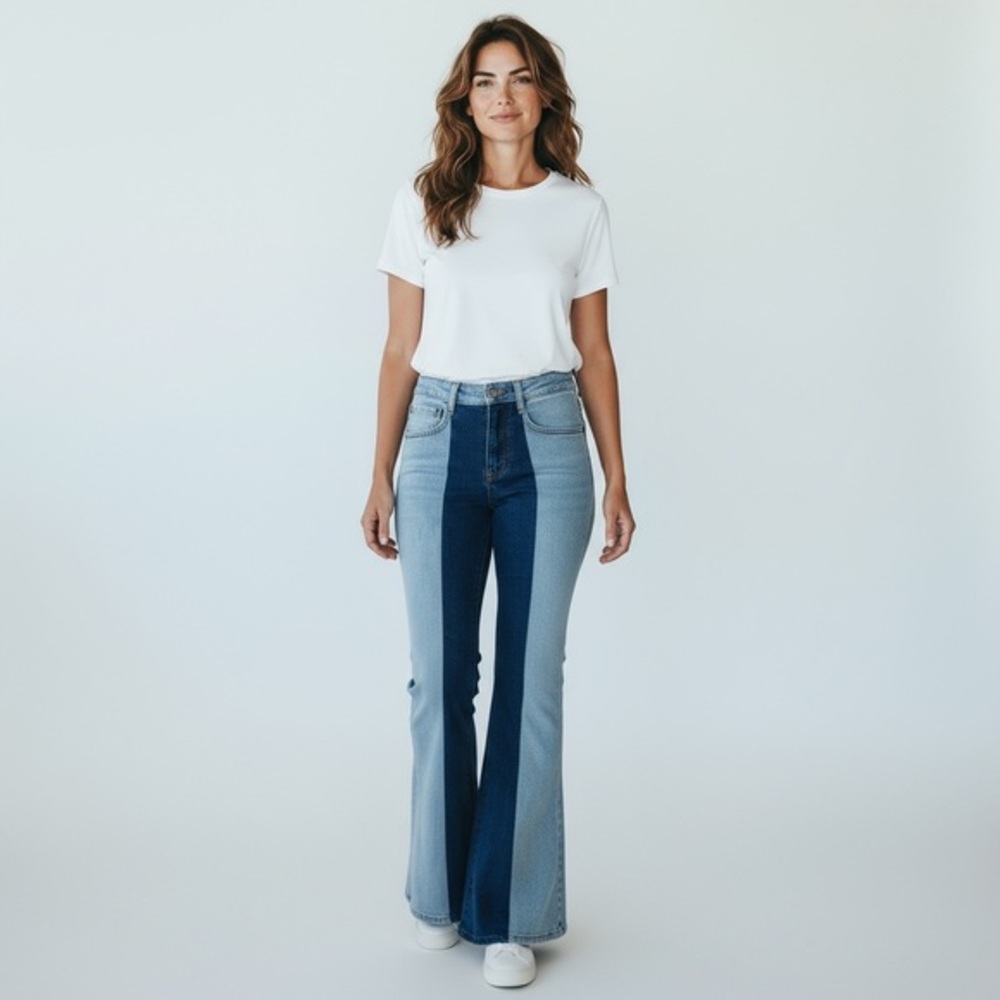 Levi’s Ark Reworks Flare Jeans‎ Patchwork Two Tone Panel Denim Women’s 25 unique